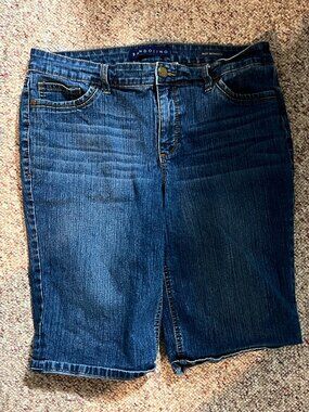 Bandolino Riley Bermuda Denim Shorts Size 8 Women’s Stretch Mid Rise